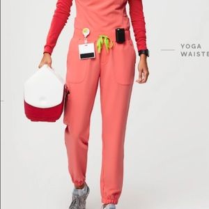 Hot coral Figs scrub pants joggers